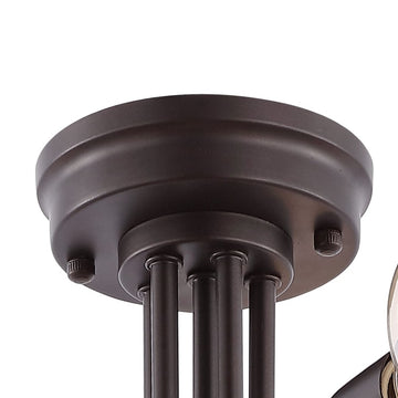 Marcel 20" Globe Farmhouse Modern Iron Bistro LED Semi Flush Mount - JONATHAN Y